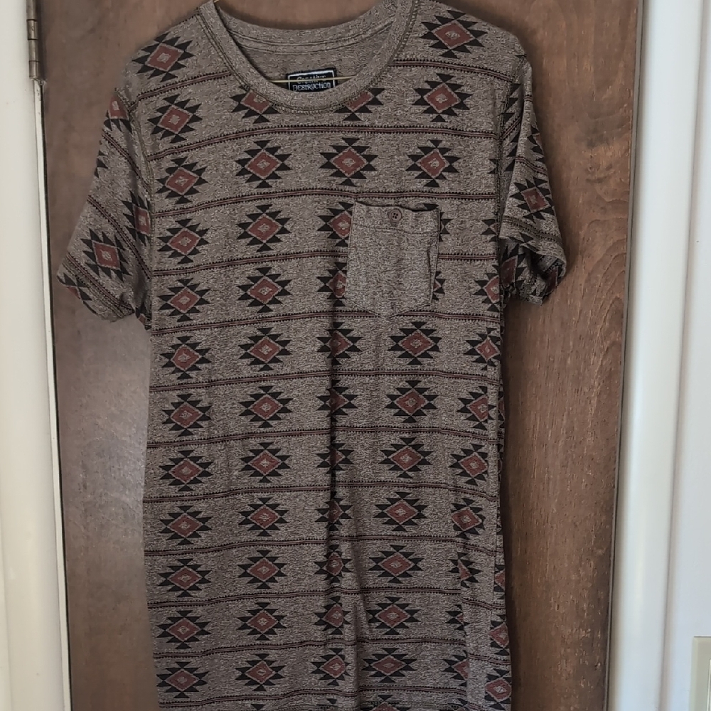 Trendy Geometric Pattern Short Sleeve Tee